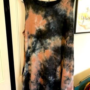 Sleeveless Tie Dye Short Maxi WITH POCKETS